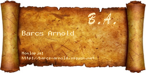 Barcs Arnold névjegykártya